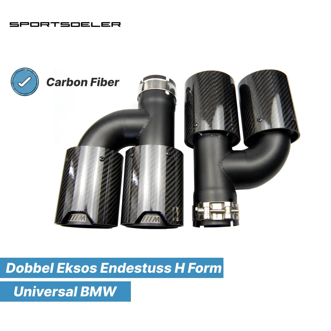 Dobbel Eksos endestusser BMW Universal Carbon H Form