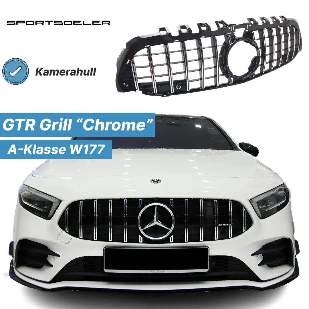 Mercedes Benz A-klasse W177 GTR Grill "Chrome" - Sportsdeler