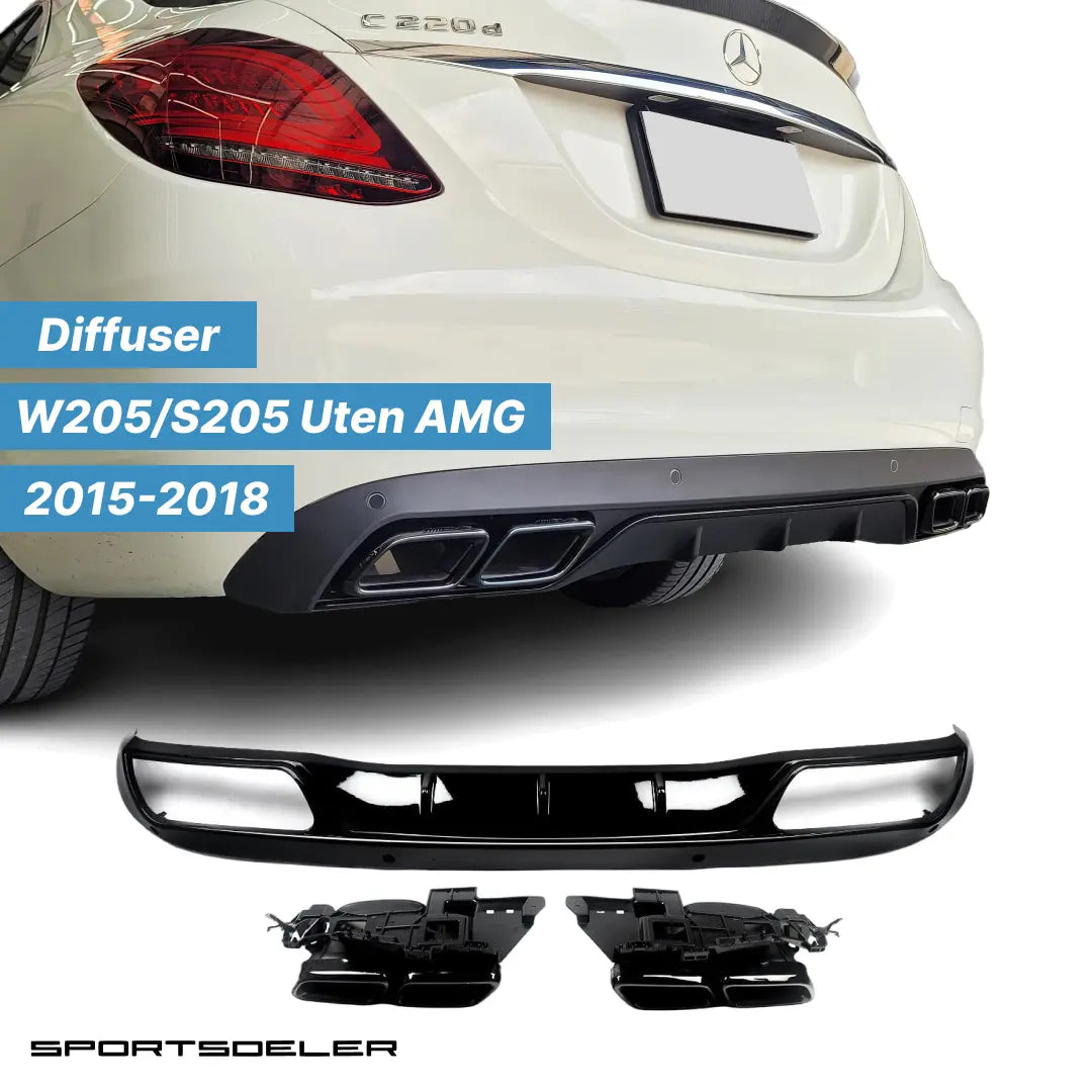 Mercedes C-klasse W205 S205 Standard Pre Facelift Diffuser - Sportsdeler