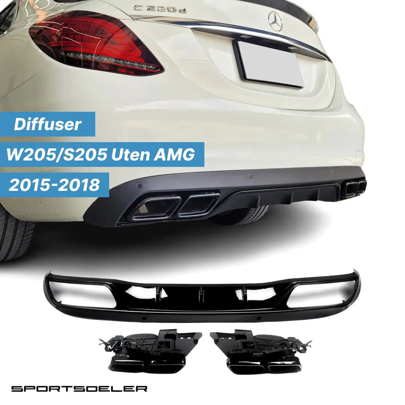 Mercedes C-klasse W205 S205 Standard Pre Facelift Diffuser - Sportsdeler