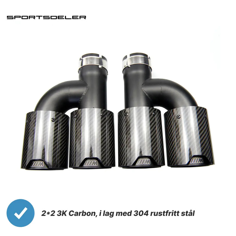 Dobbel Eksos endestusser BMW Carbon H Form - Sportsdeler