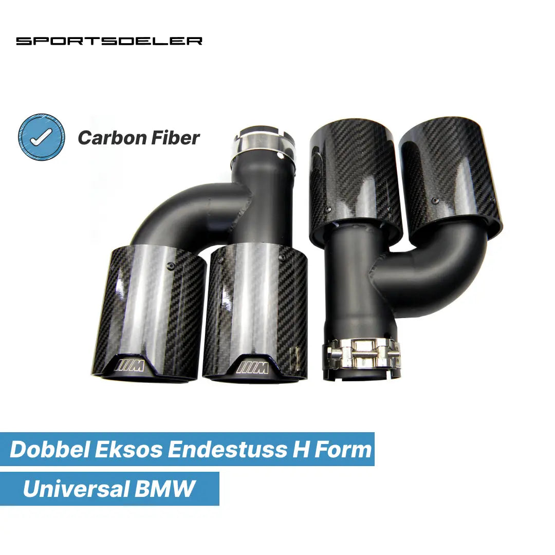 Dobbel Eksos endestusser BMW Carbon H Form - Sportsdeler