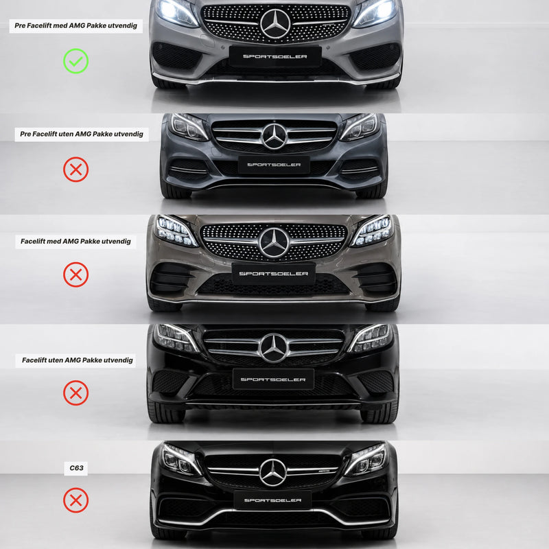 Mercedes C klasse W205/S205/C205 AMG B Style Frontleppe - Sportsdeler