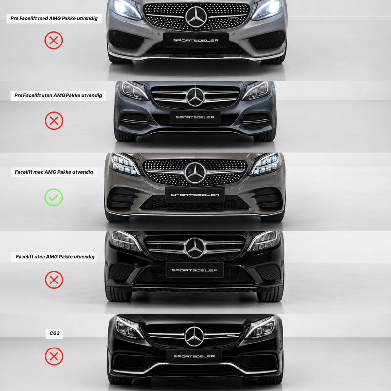 Mercedes C klasse W205/S205/C205 Facelift AMG Brabus Style Frontleppe - Sportsdeler