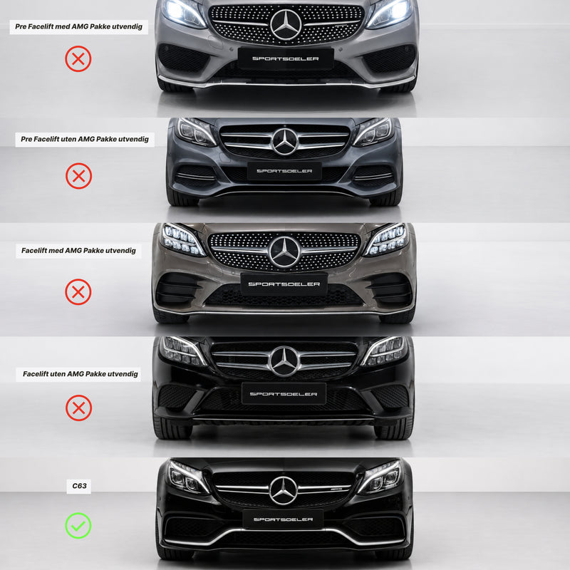 Mercedes C63 W205/S205/C205 EDITION 1 Frontleppe - Sportsdeler
