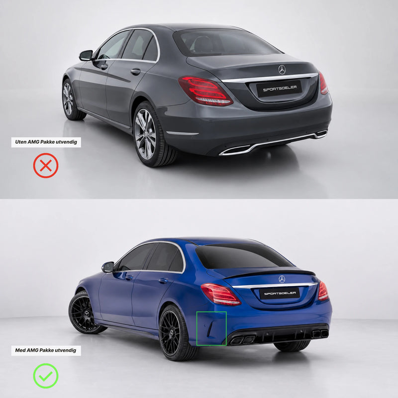Mercedes Benz C-klasse AMG W205/S205 B Diffuser - Sportsdeler
