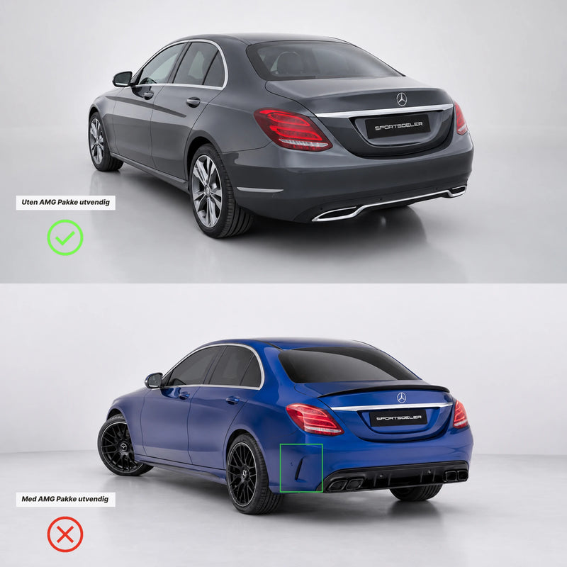 Mercedes W205 & S205 Standard Pre-Facelift Diffuser - Sportsdeler