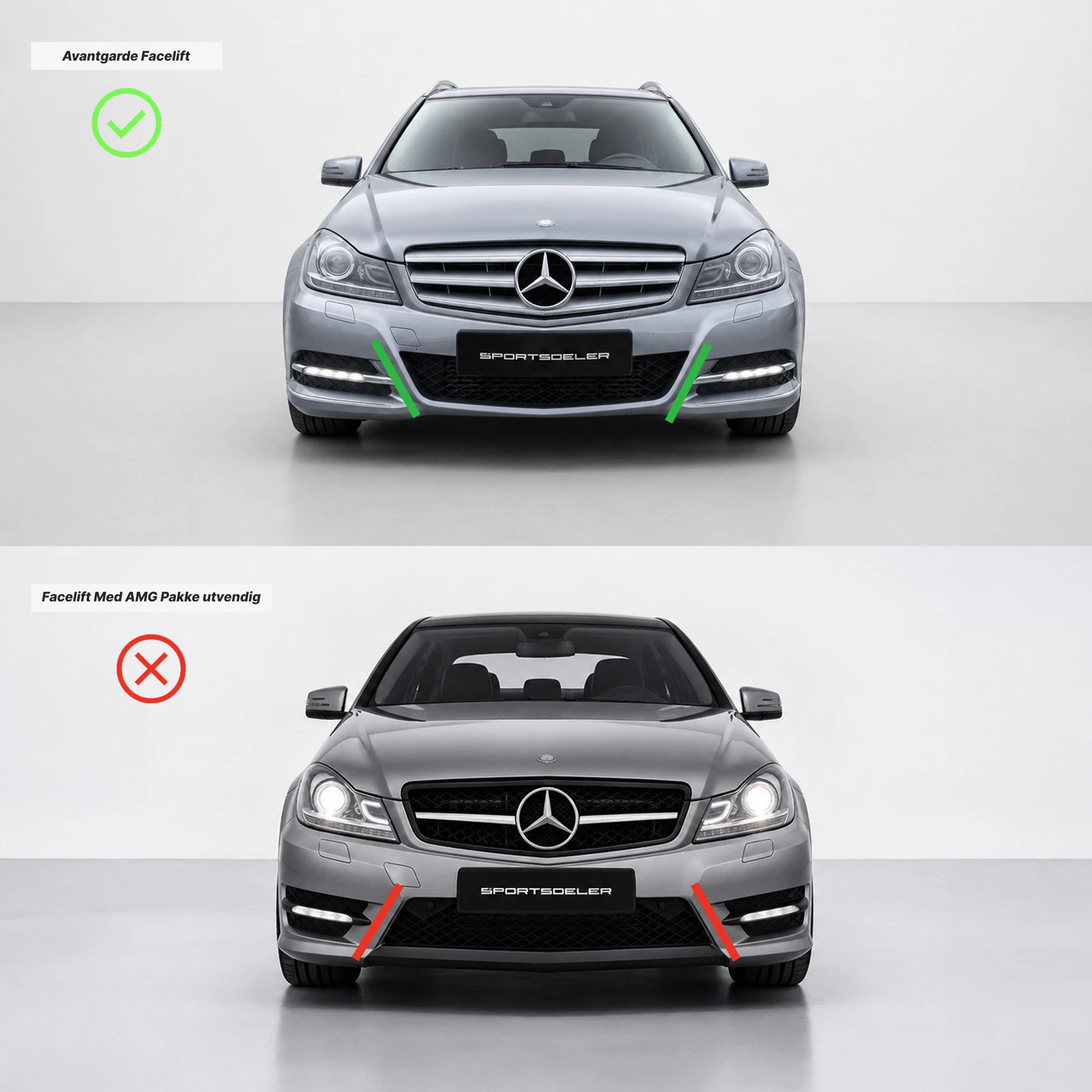 Mercedes W204/S204/C204 C-Klasse Avantgarde Facelift Frontleppe - Sportsdeler